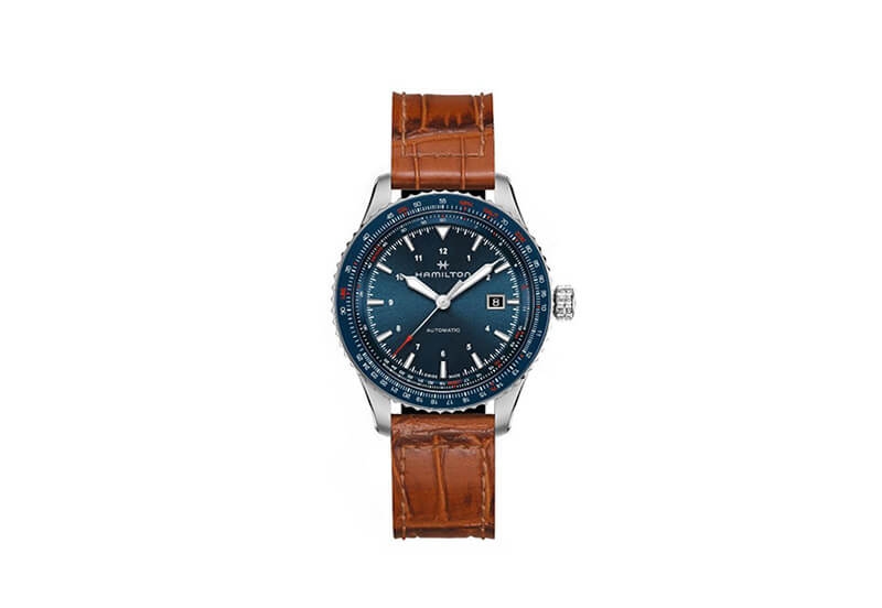 Hamilton horlogeband H76645540 - bruin leer