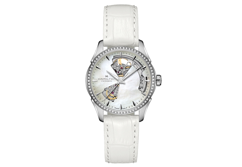 Hamilton horlogeband H32205890 - wit leer