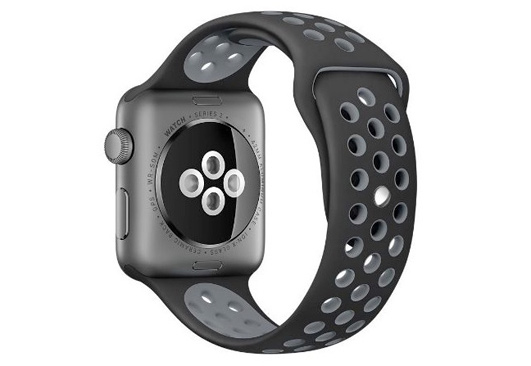 Sport Apple watch bandje - zwart/grijs - 45mm