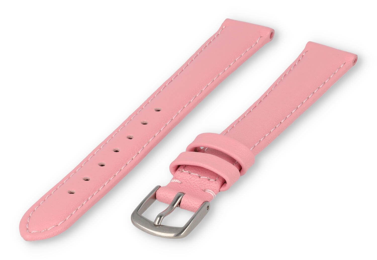 XL horlogeband glad leer - 14mm - lichtroze