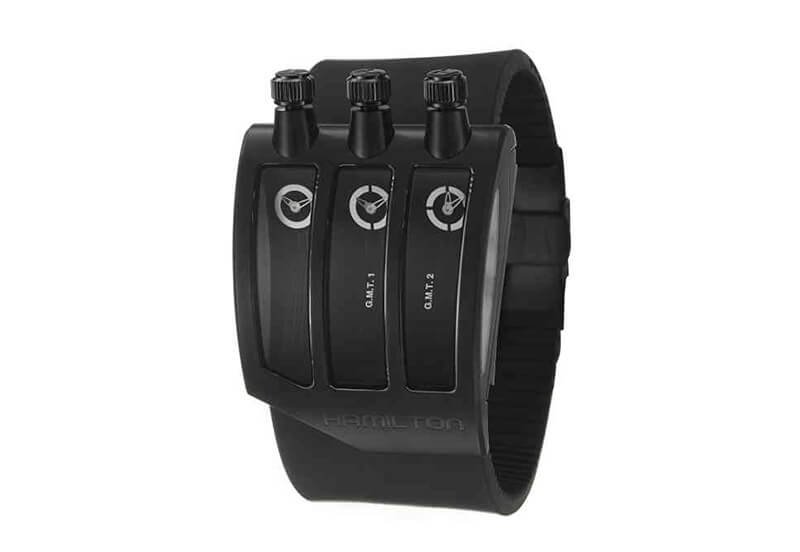 Hamilton horlogeband H51571339 - zwart siliconen