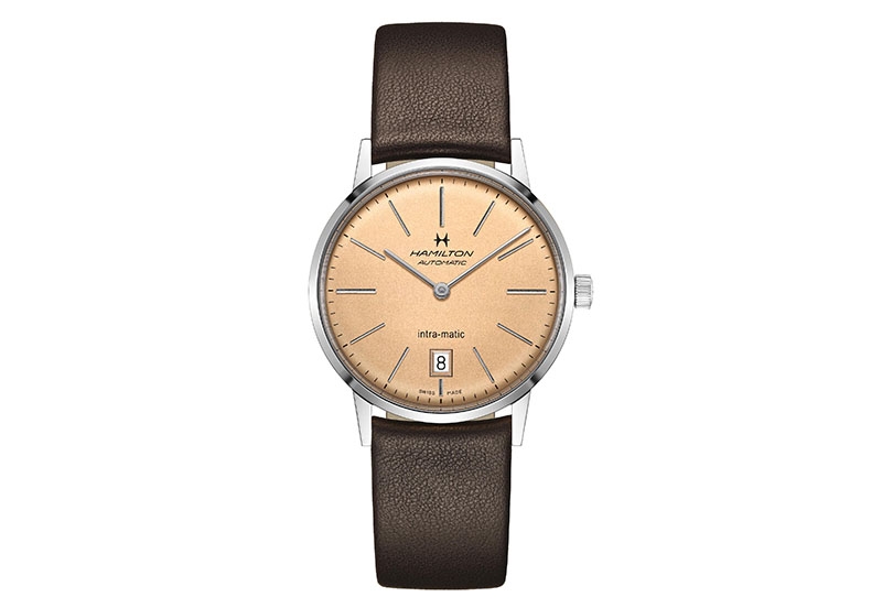 Hamilton horlogeband H38455501 - bruin leer