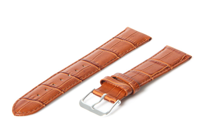 Horlogeband leer 16 mm bruin