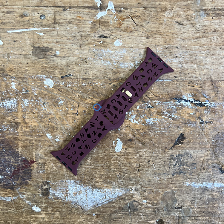 Letter siliconen bandje - Apple Watch 45mm - Paars