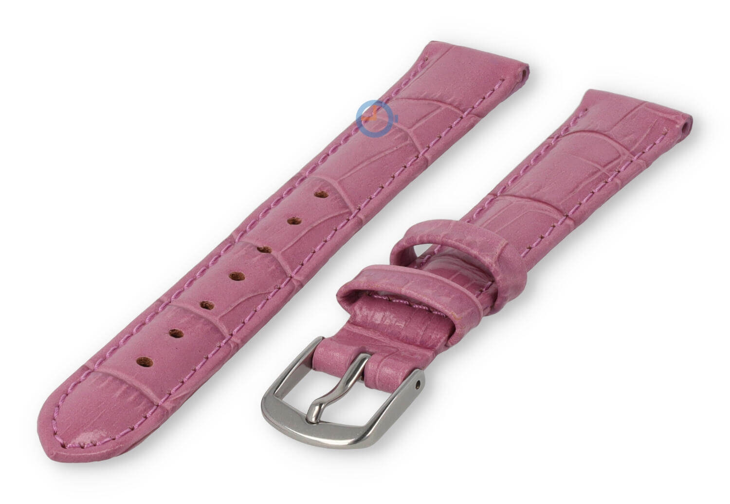 Leren bandje met krokoprint - 12mm - blackberry