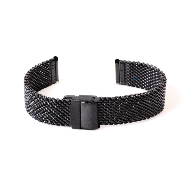 Milanese horlogeband 18mm zwart (grof)
