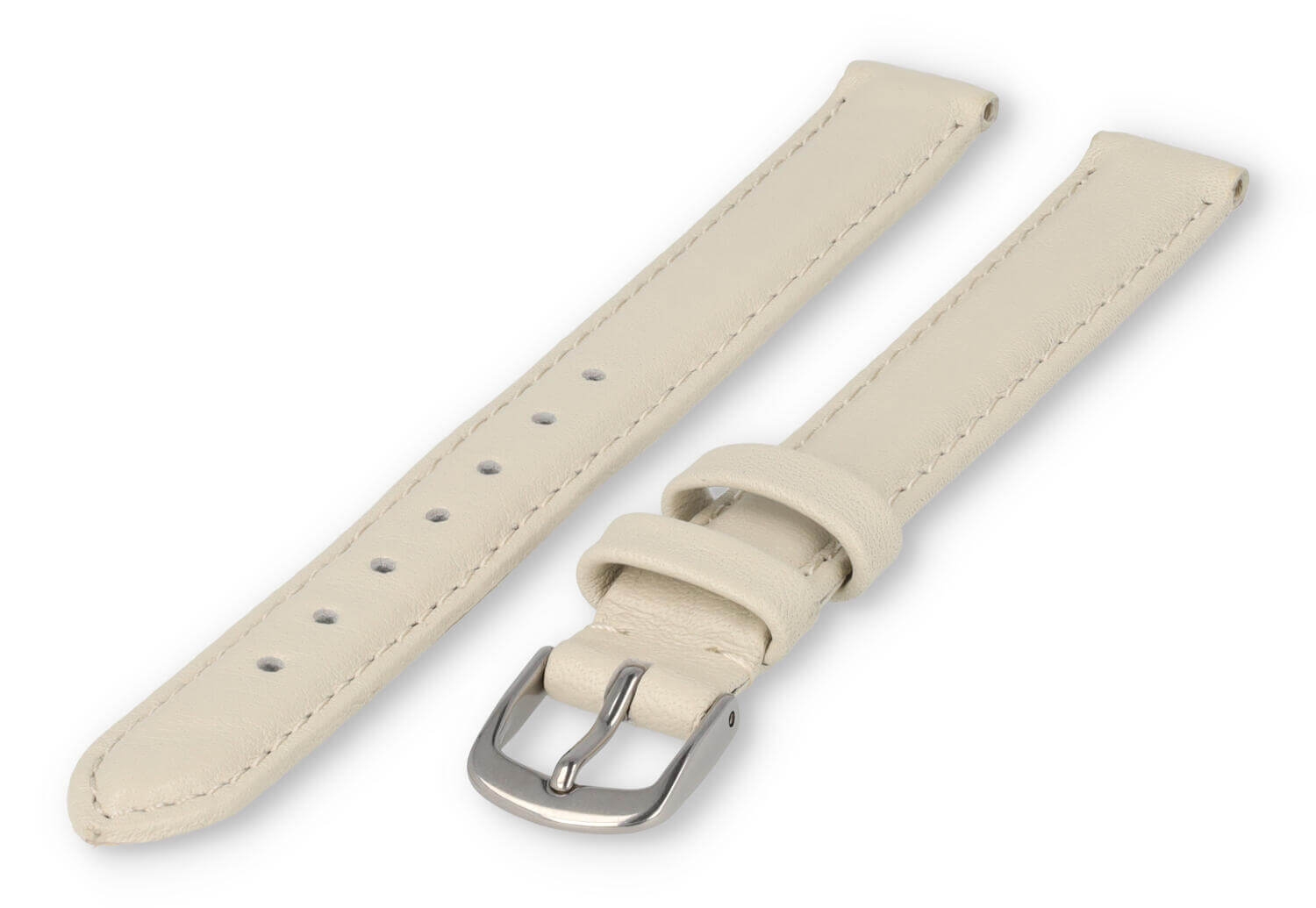 XL horlogeband glad leer - 12mm - zand
