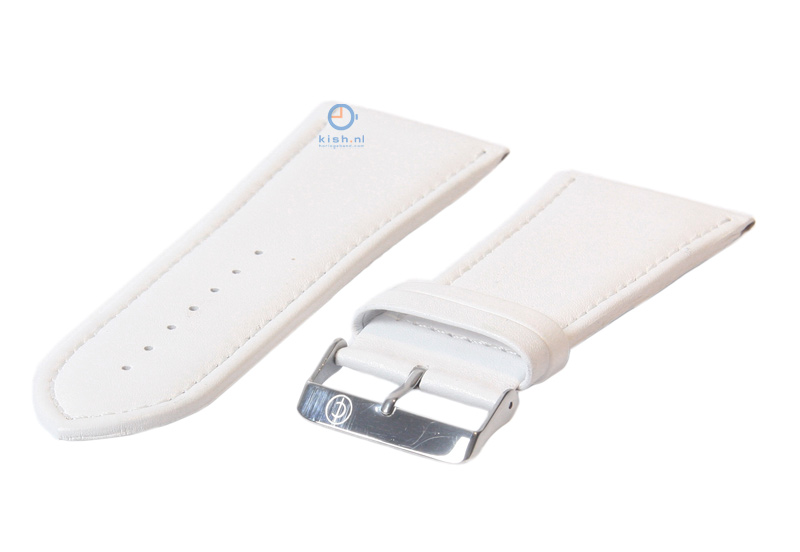 Horlogeband 38mm wit leer