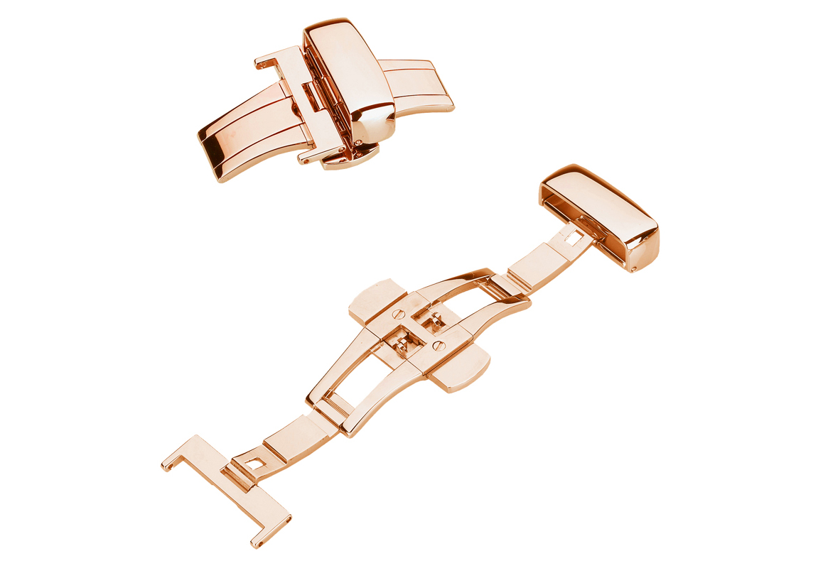 Vlindersluiting met drukkers 20mm - rosegold