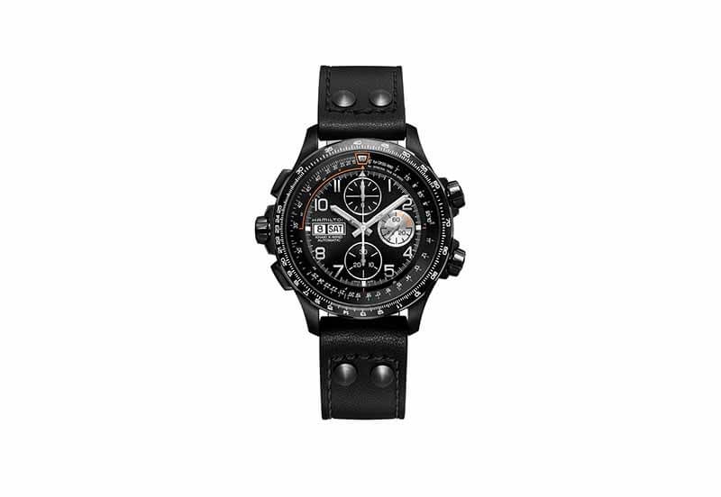 Hamilton horlogeband H77736733 - zwart leer
