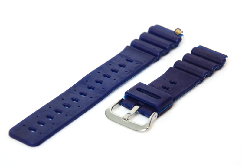 Horlogeband 20mm blauw rubber