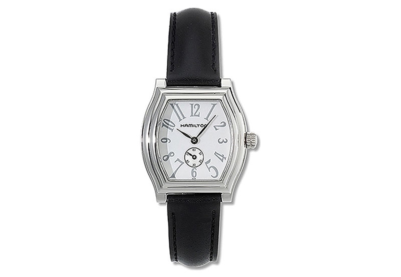 Hamilton horlogeband H27211753 - zwart leer