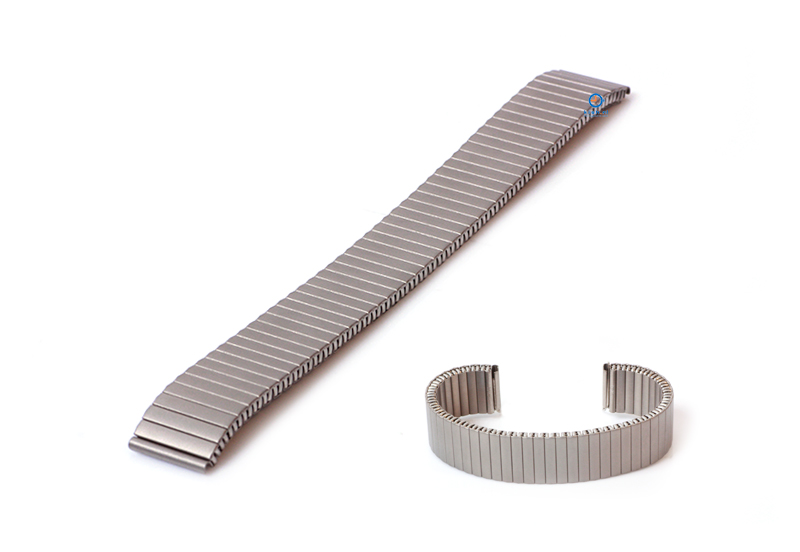 Horlogeband 16mm stalen rekband titanium