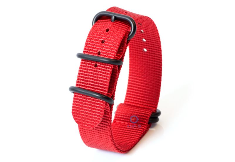 Horlogeband nylon 24mm rood