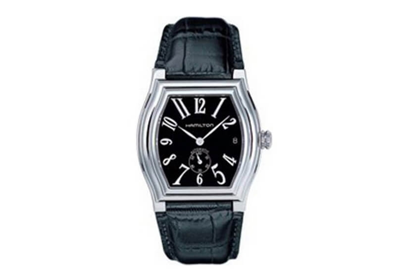 Hamilton horlogeband H27415933 - zwart leer