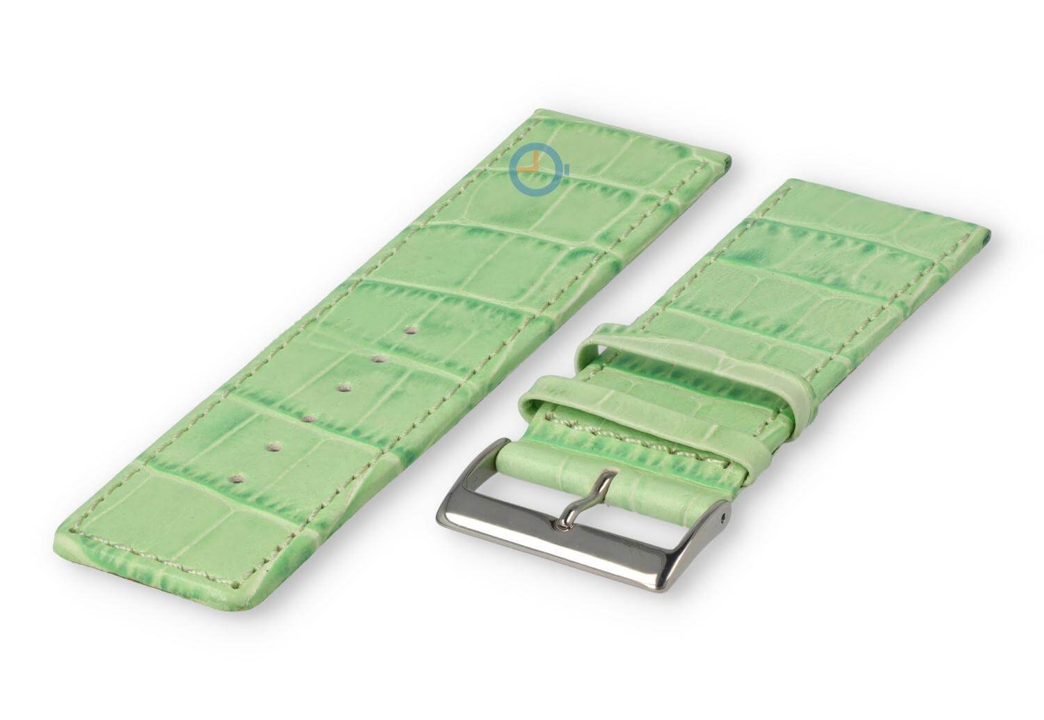 Kalfsleder band met croco-reliëf - 28mm - appelgroen