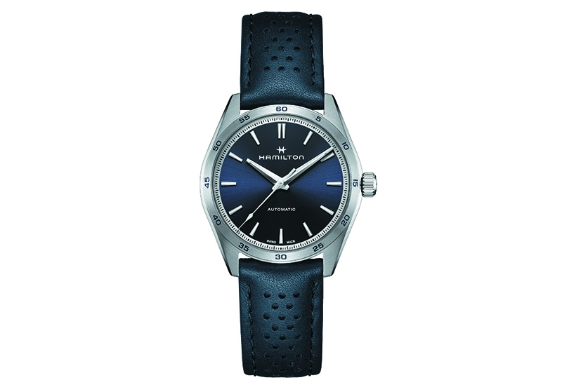 Hamilton horlogeband H36215640 - blauw leer