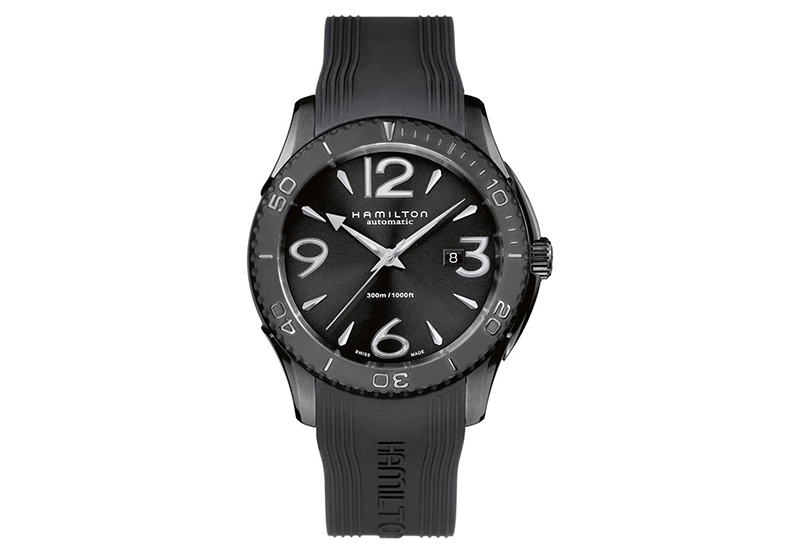 Hamilton horlogeband H37785385 - zwart siliconen