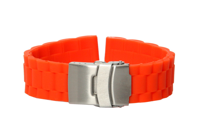 Horlogeband 20mm oranje rubber