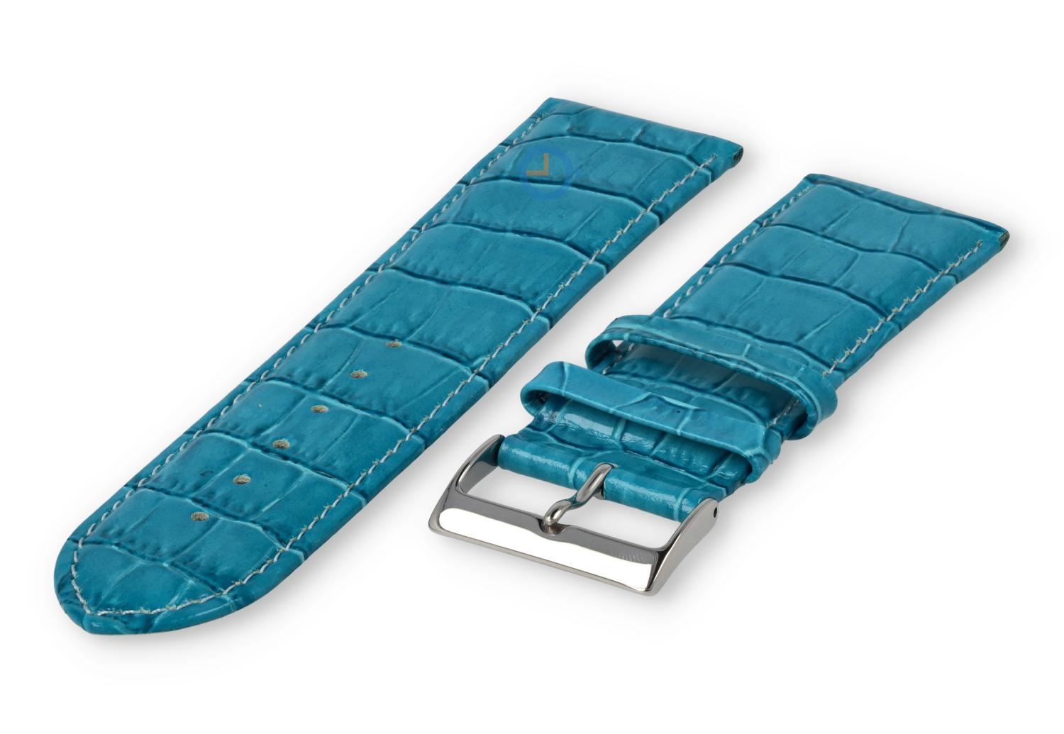Basic croco horlogeband - 24mm - turquoise