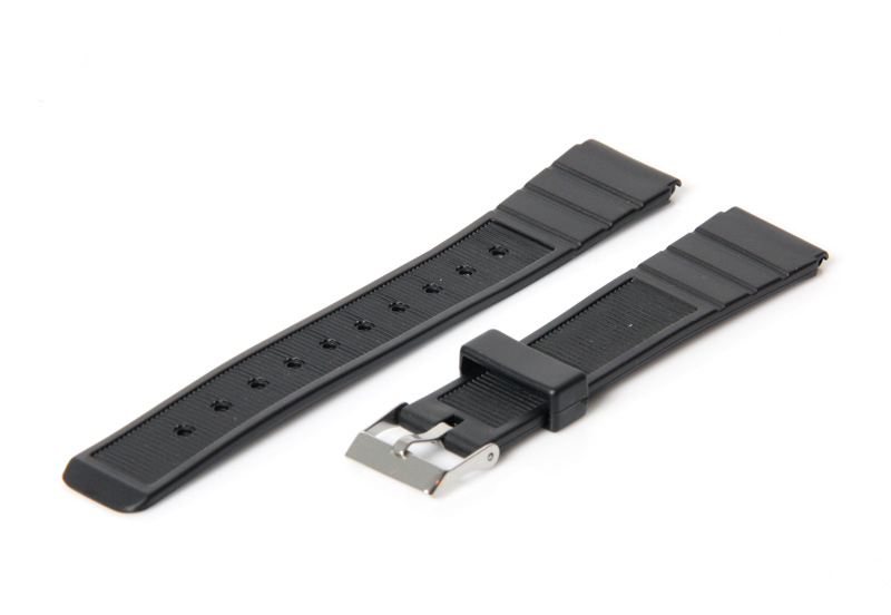 Horlogeband 16mm zwart rubber