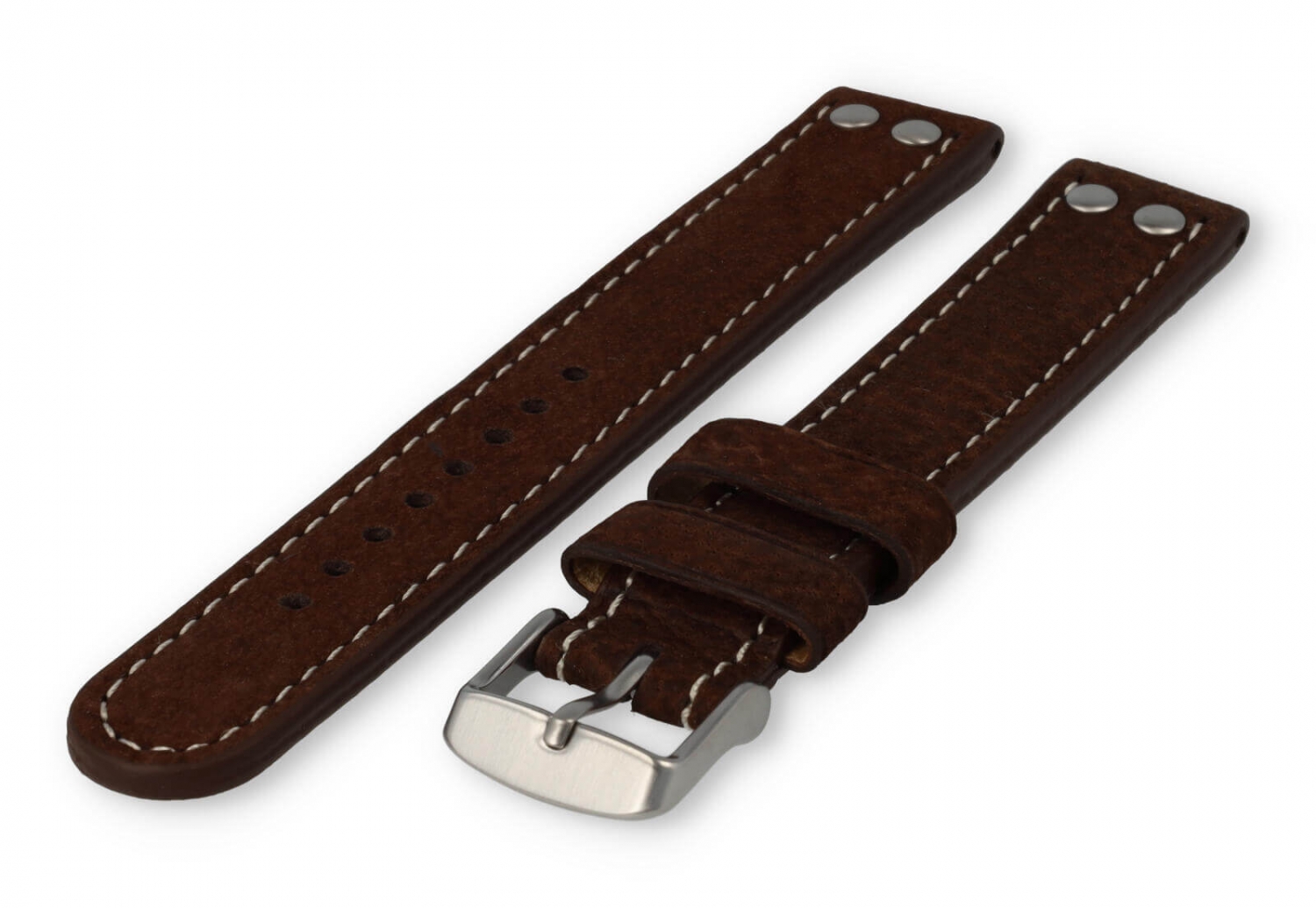 Flieger XL horlogeband 18mm kastanjebruin leer