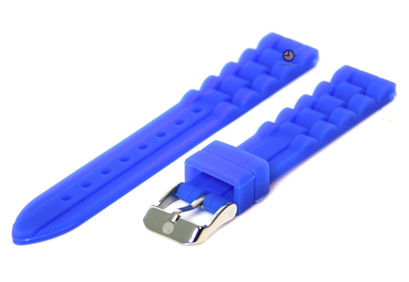 Siliconen horlogeband 16mm blauw