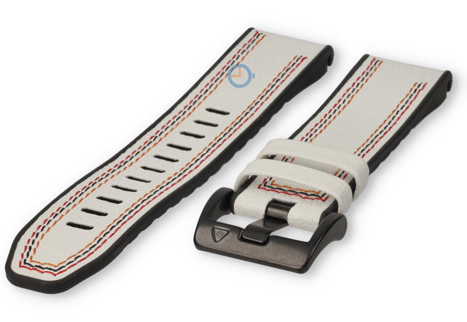 Triple stitched bandje voor Garmin - 22mm wit