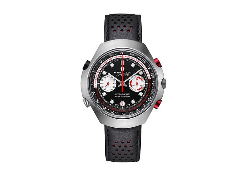 Hamilton horlogeband H51616731 - zwart leer