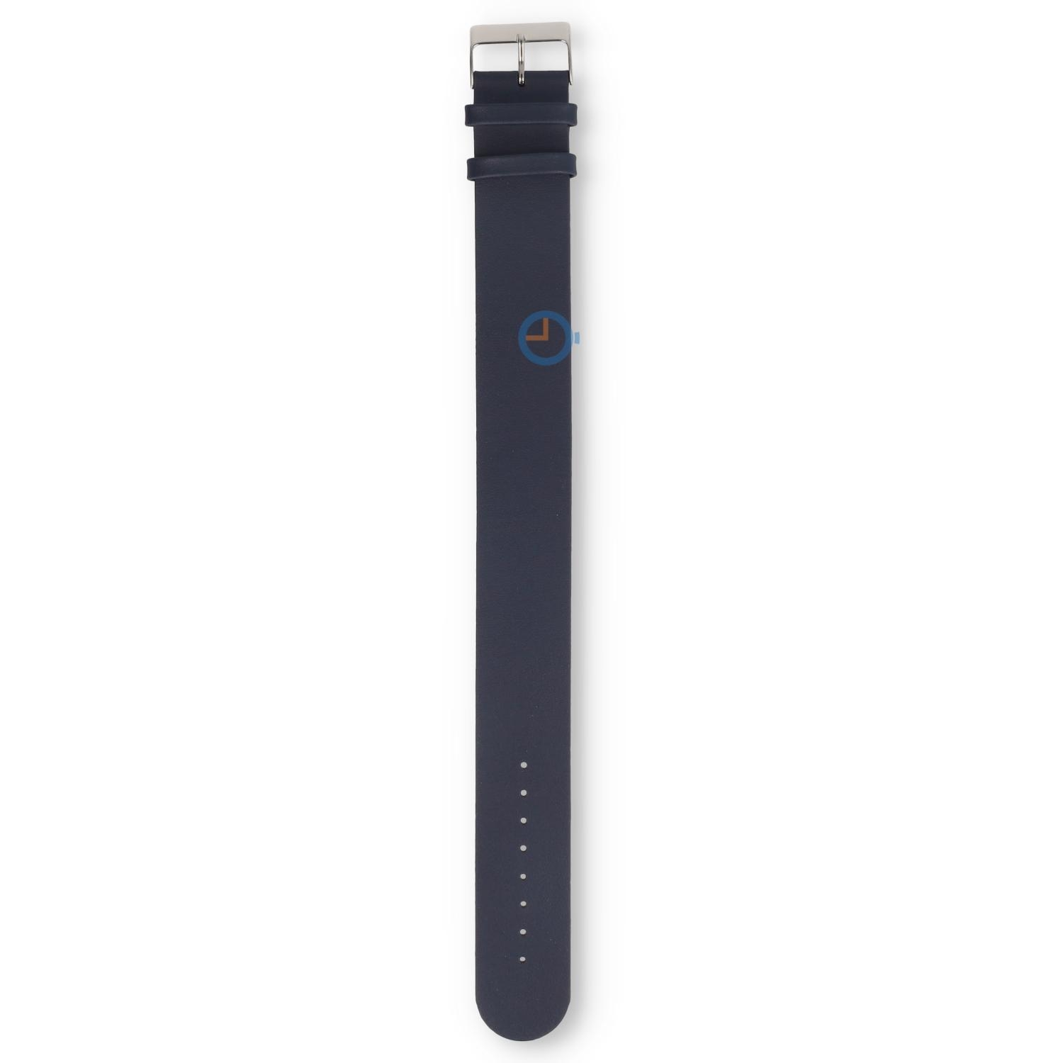 One-piece leren horlogeband - 22mm - donkerblauw