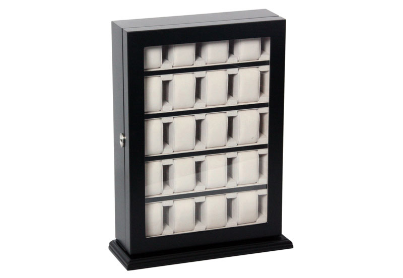 Horlogevitrine 20 stuks zwart