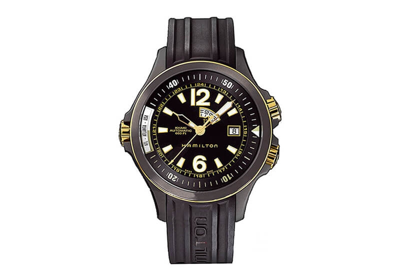 Hamilton horlogeband H77575335 - zwart siliconen
