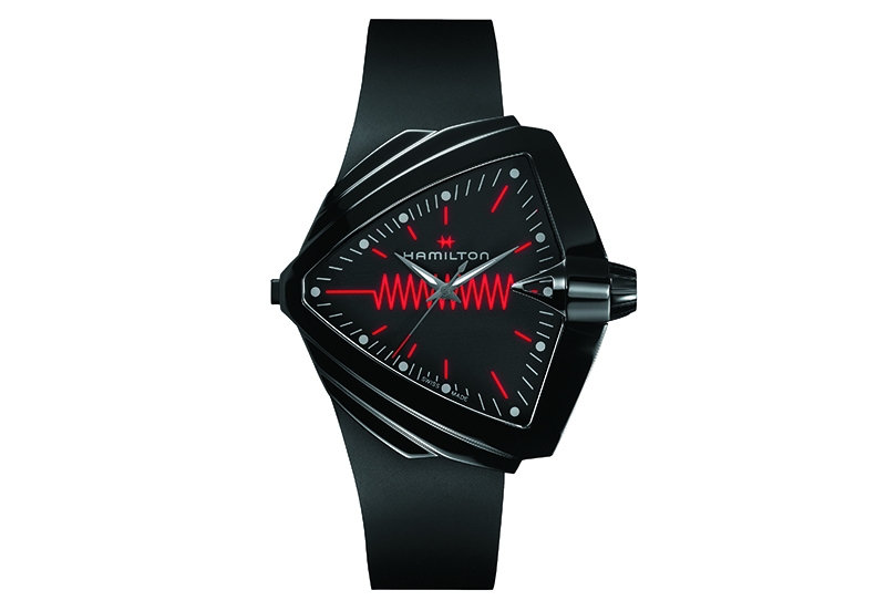 Hamilton horlogeband H24604330 - zwart siliconen