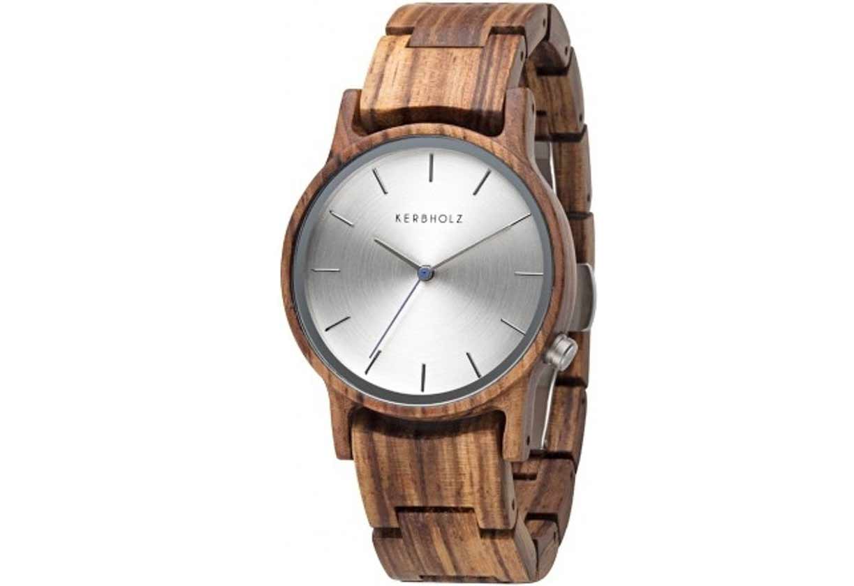 Kerbholz horlogeband Gitta Zebranowood