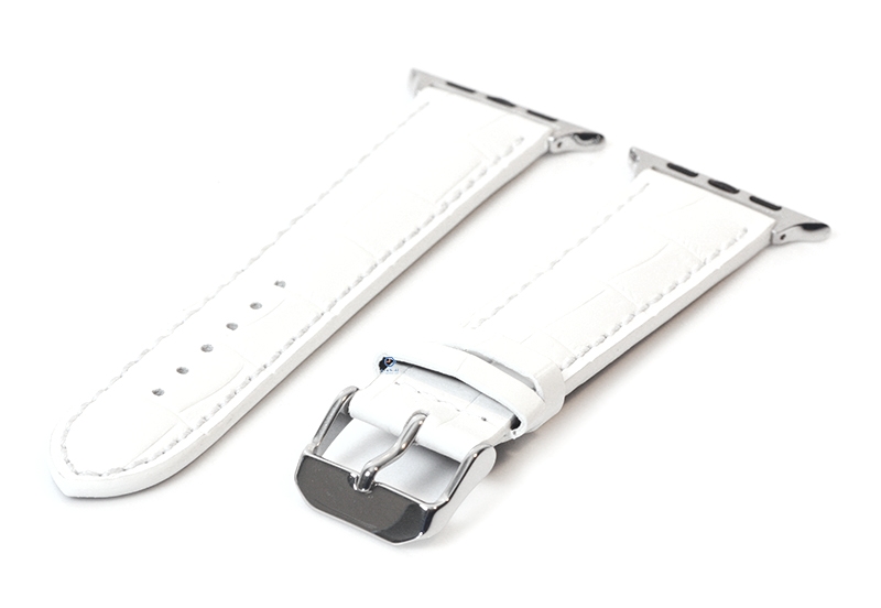 Apple Watch bandje croco leer wit - 44/45/46/49mm