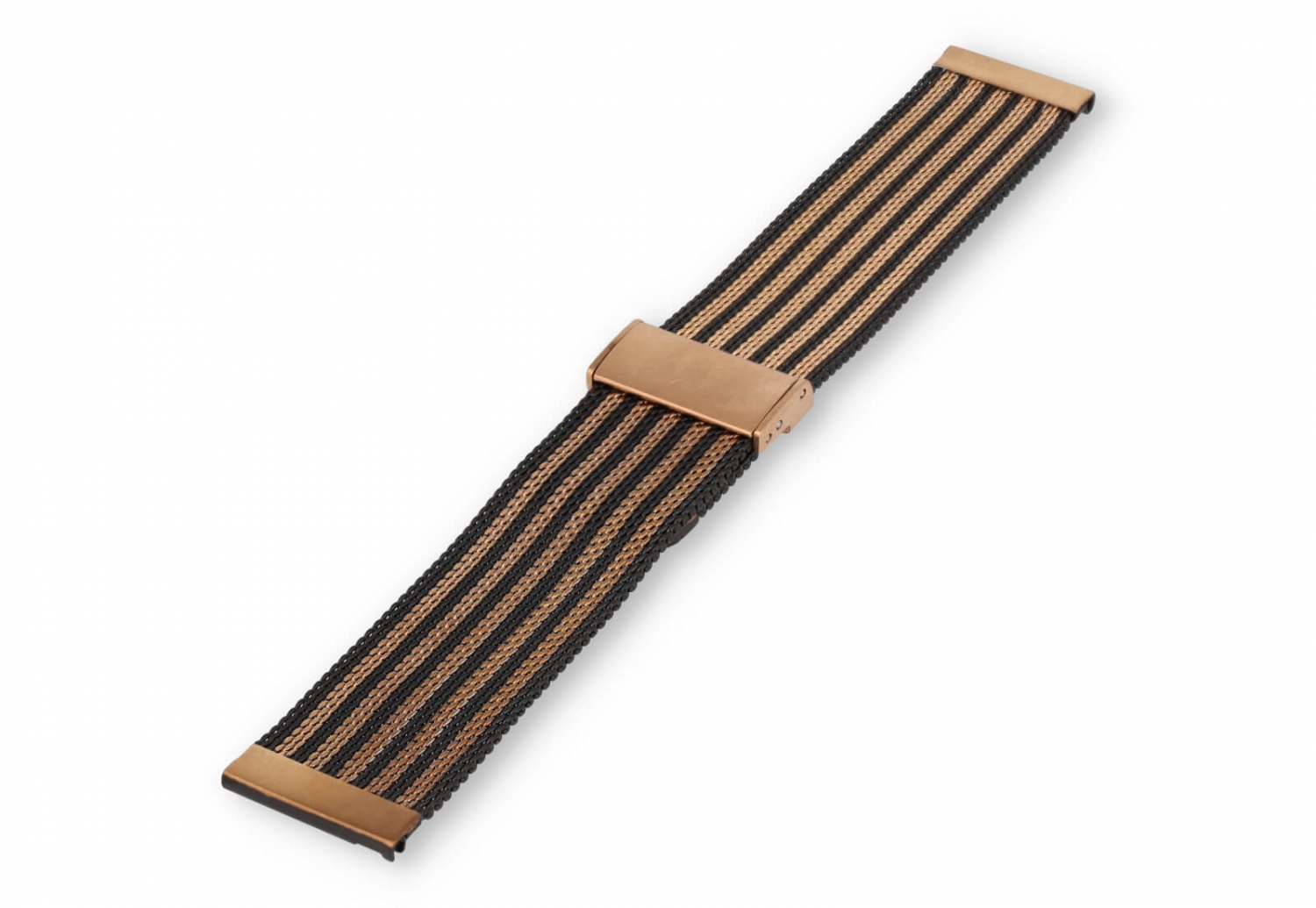 orlogeband 22mm milanees zwart/rosegoud - Quick Switch (FIJN)