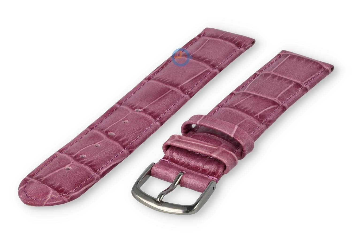 Crocoleer extra lange horlogeband - 18mm - blackberry
