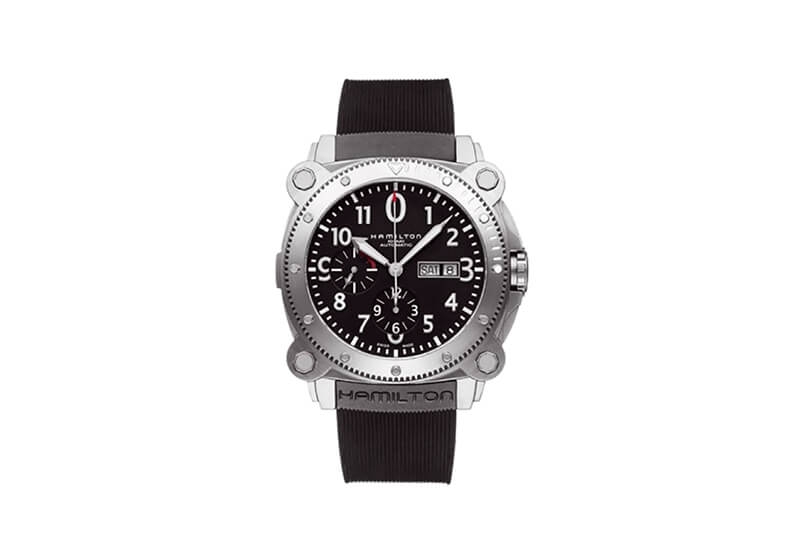 Hamilton horlogeband H78616333 - zwart siliconen