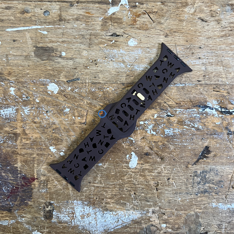 Letter siliconen bandje - Apple Watch 41mm - Bruin