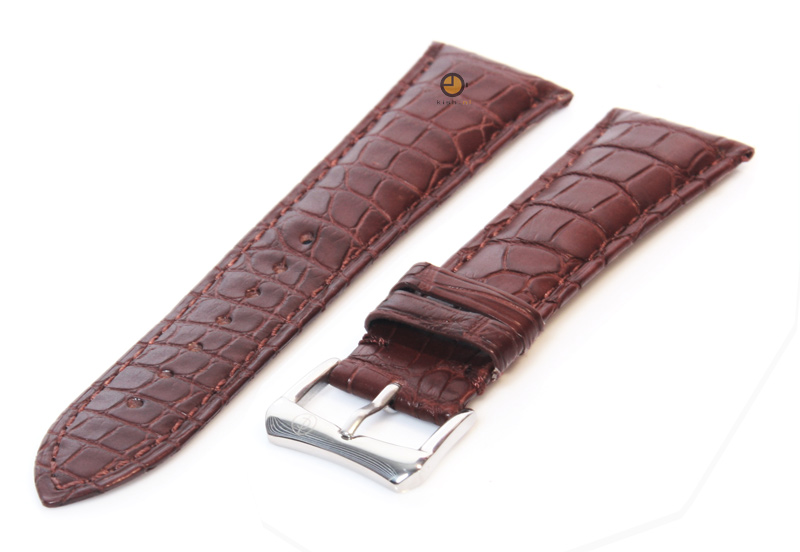 Horlogeband 20mm lichtbruin krokodillenleer mat