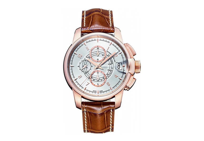 Hamilton horlogeband H40646555 - bruin leer