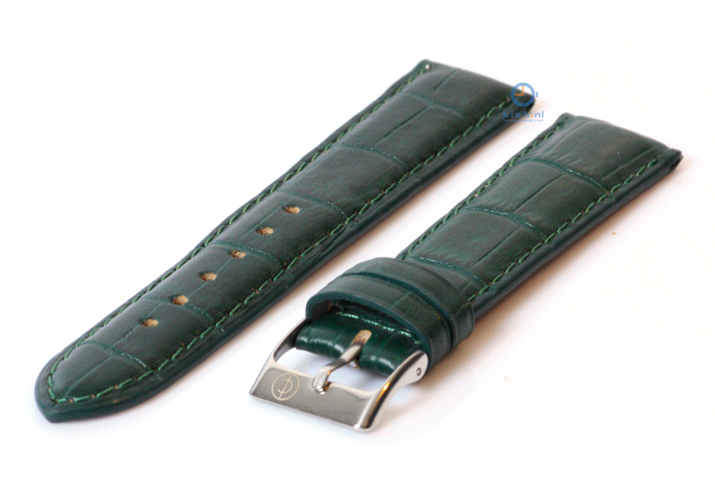 Horlogeband 20mm groen leer kroko