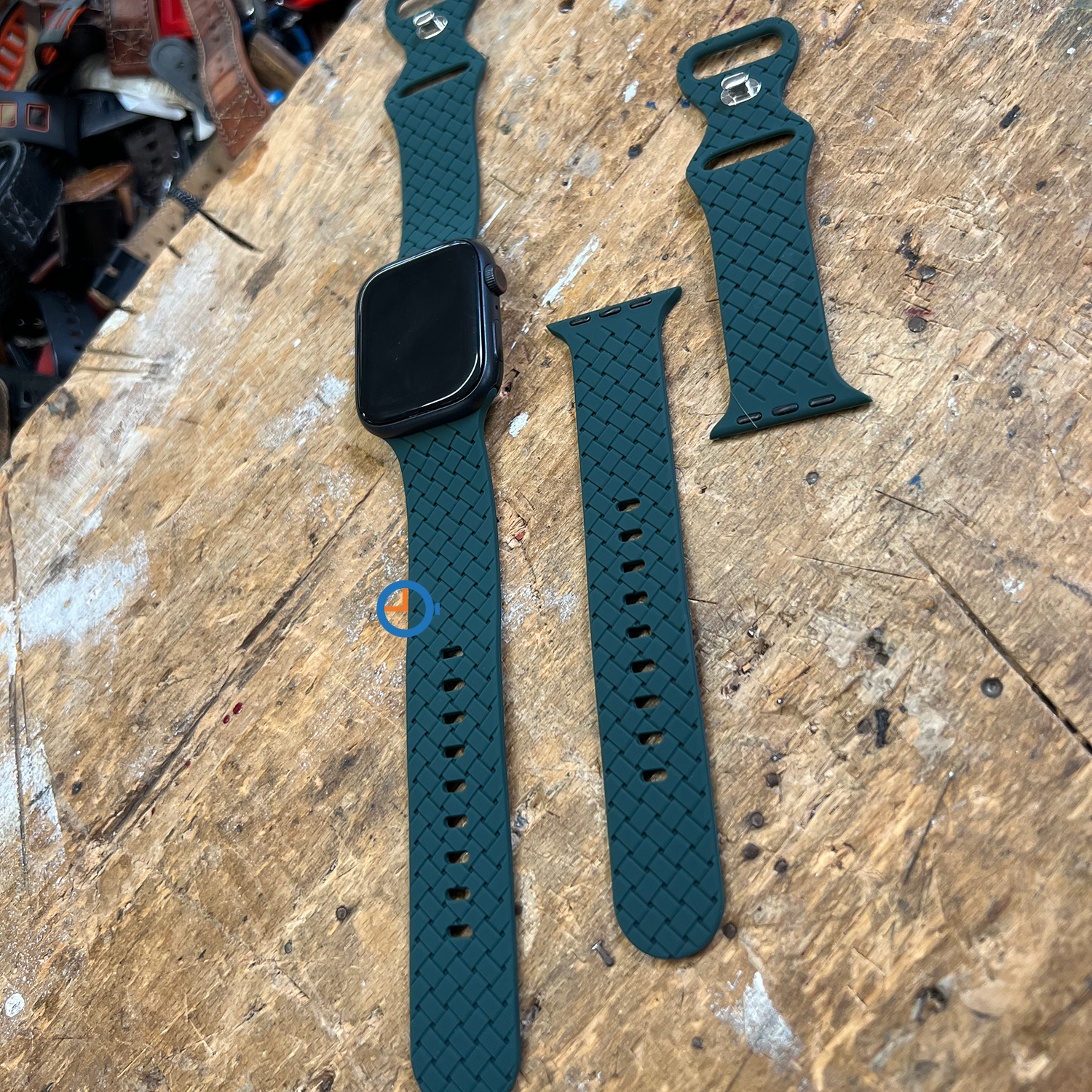 Siliconen vlechtbandje - Apple Watch 41mm - groen