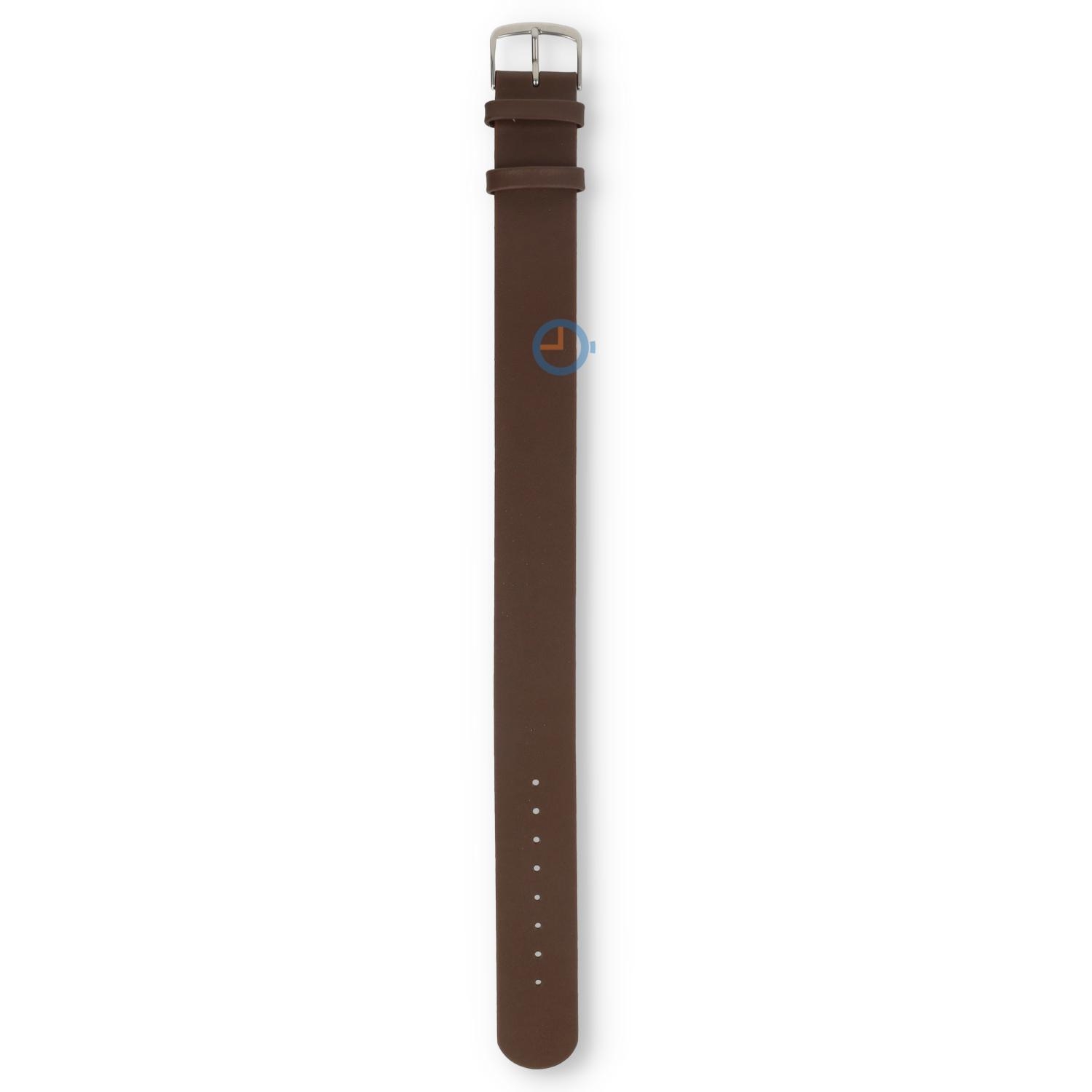 One-piece leren horlogeband - 18mm - donkerbruin