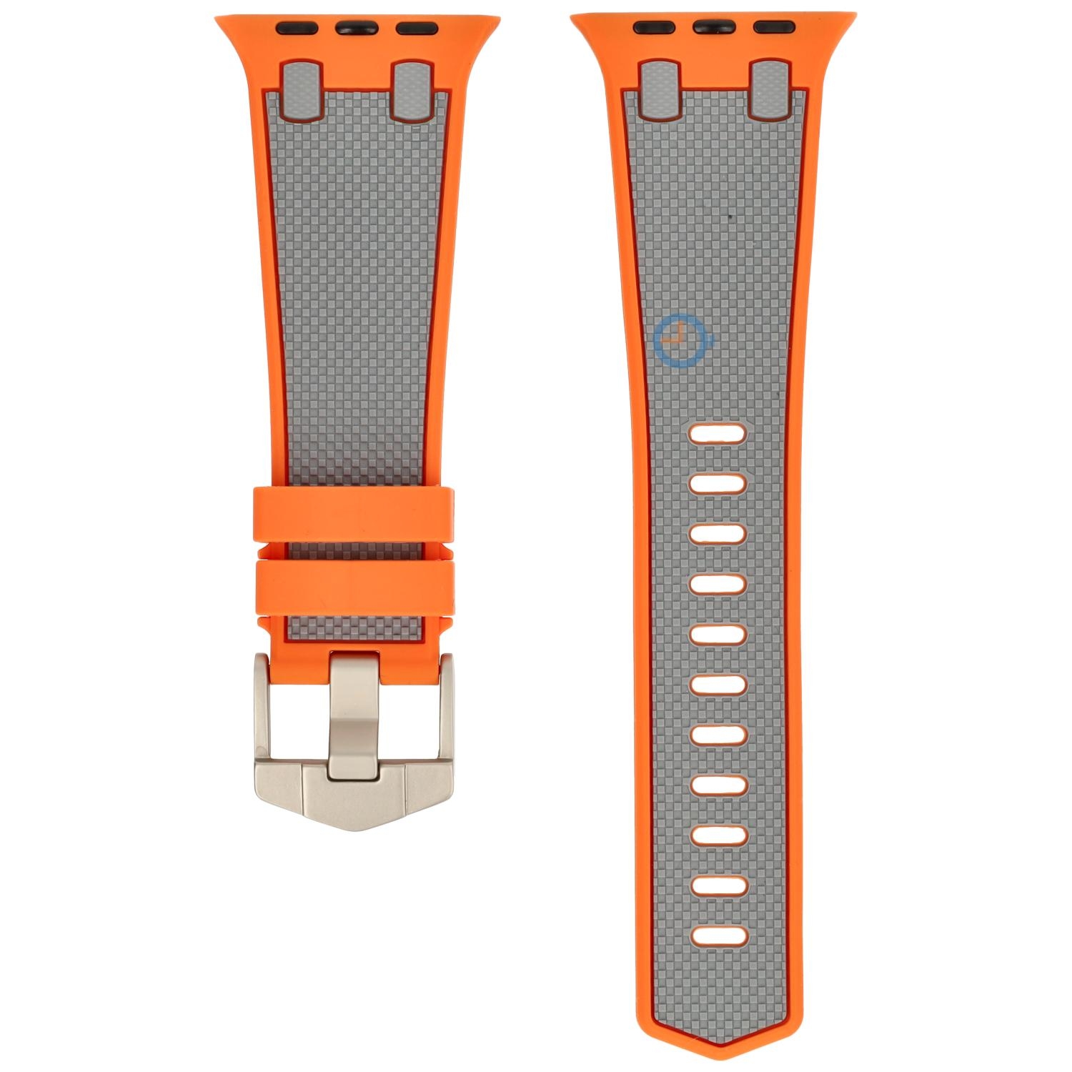 AP Style bandje voor Apple Watch 45mm - Orange Grey