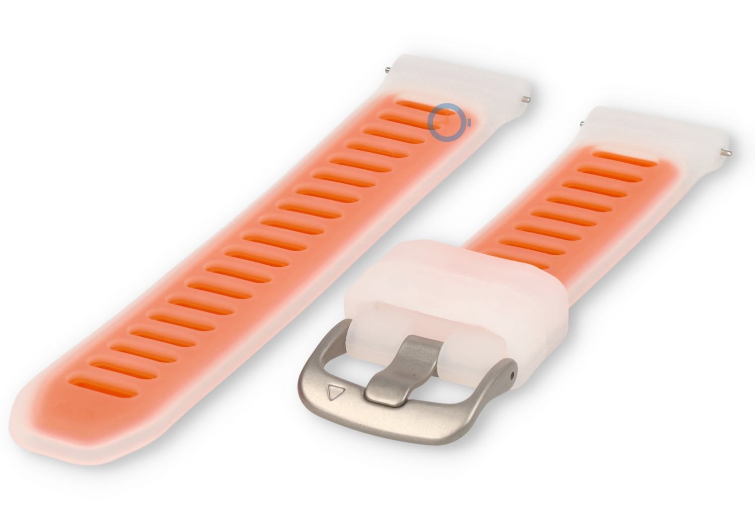 18mm horlogeband Garmin Forerunner 265s - transparant/oranje