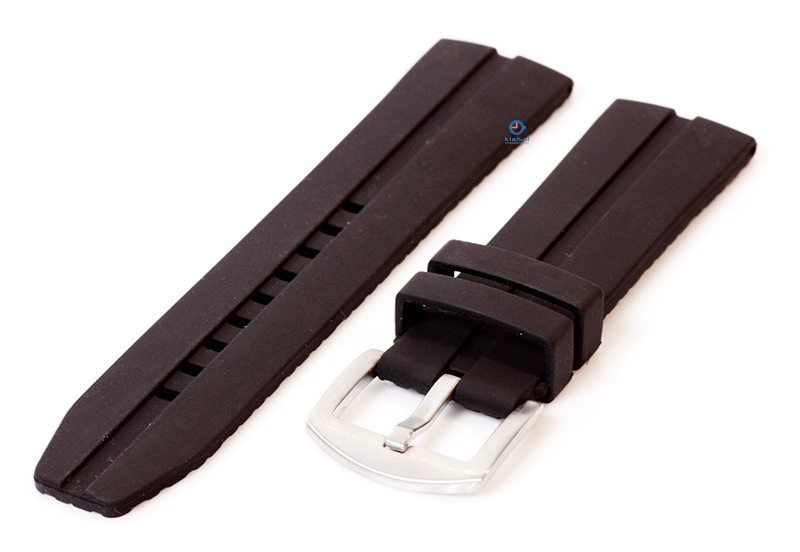 Waterdichte horlogeband van siliconen - 24mm - zwart