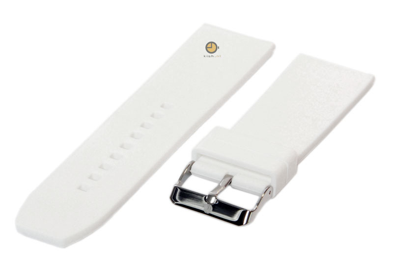 Horlogeband 26mm wit siliconen glad