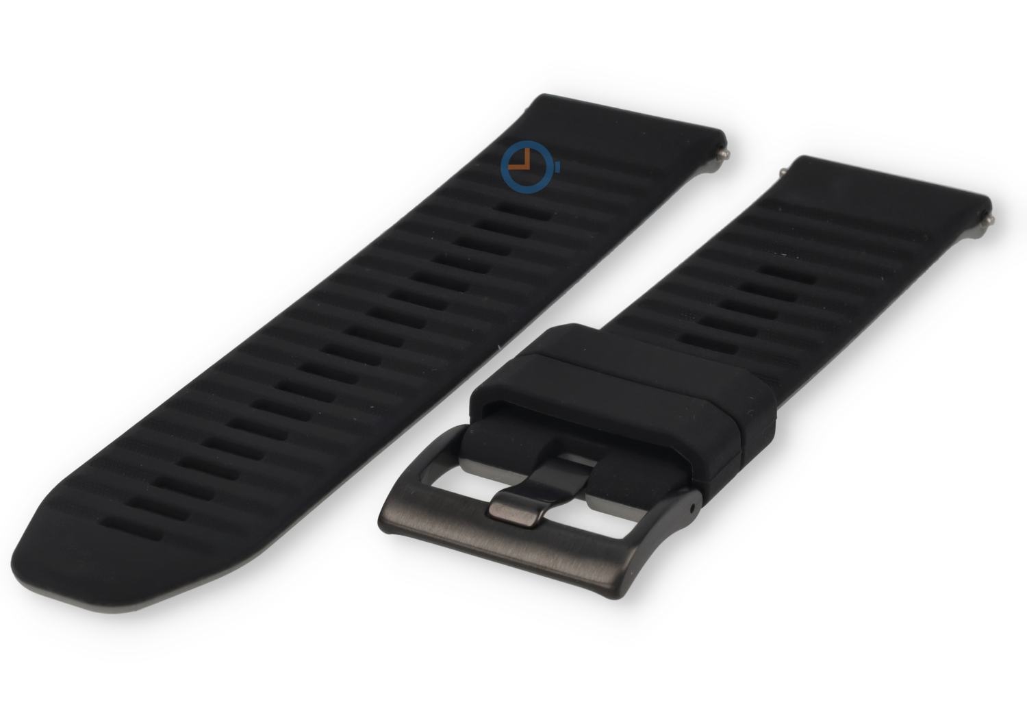 24mm siliconen horlogeband - zwart grijs - snelwissel
