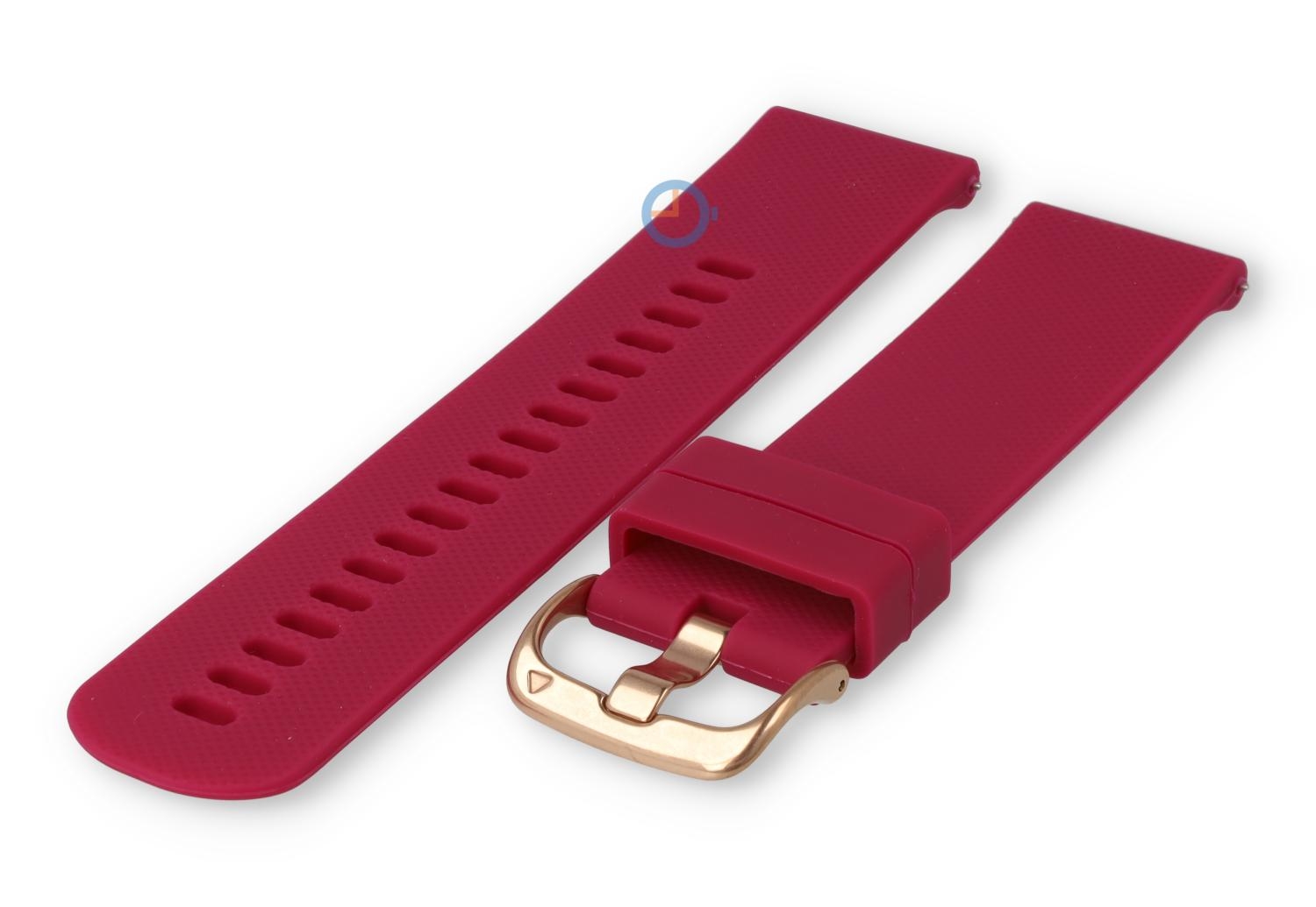 Siliconen sporthorloge band 22mm - donkerroze